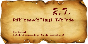 Rózsavölgyi Tünde névjegykártya